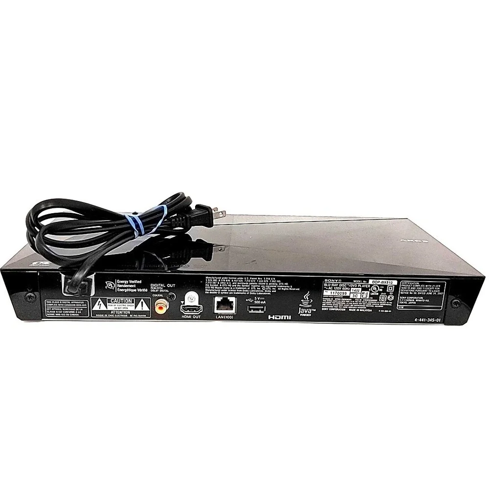 Sony BDP-BX510 Blu-ray Disc DVD Player 3D Wi-Fi Streaming Media Player Black
